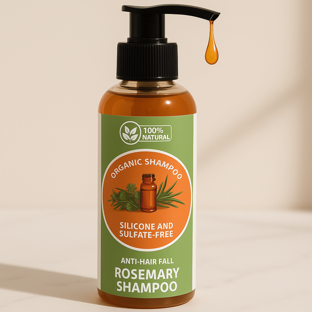Drop texture of Rosemary Shampoo for deep scalp cleansing